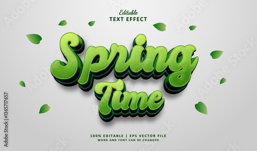Spring Time Editable Text Effect Style 3d