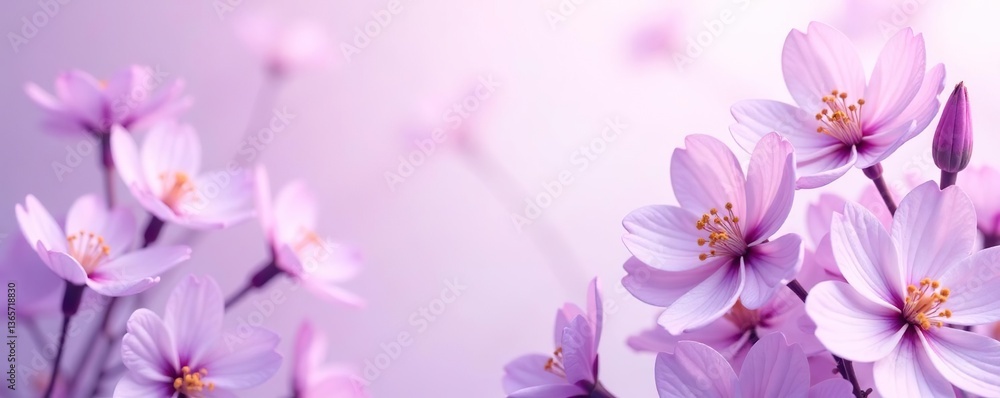 Soft pastel violet background with delicate floral pattern, summer, romantic Soft pastel violet background with delicate floral pattern, summer, romantic