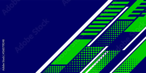 Abstract blue banner design vector, dynamic sporty horizontal background template for media promotion or web banner