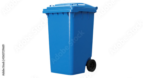 Принти на полотні Isolated Blue Recycling Bin on Wheels
