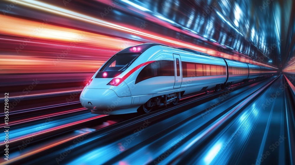 High speed rail transportation modern train journey futuristic concept High speed rail transportation modern train journey futuristic concept
