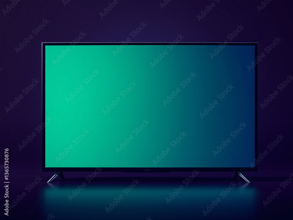 Tv screen with green and blue gradient in screen Tv screen with green and blue gradient in screen