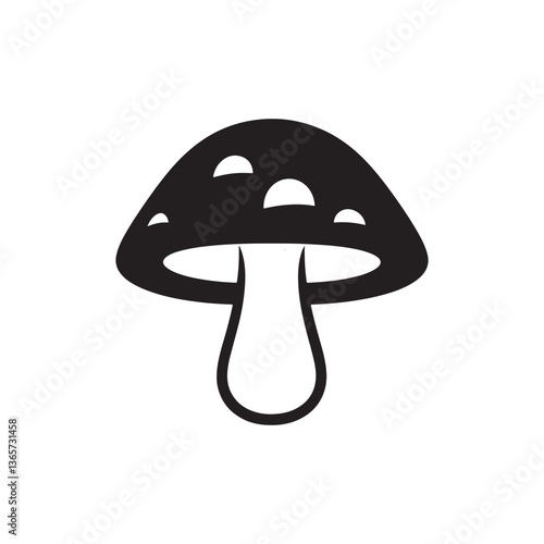 vector of black silhouette of Mushroom