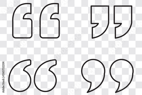 quotes open close Grey icon with white background