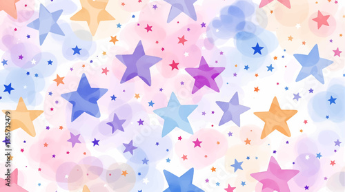 Watercolor stars illustration set 