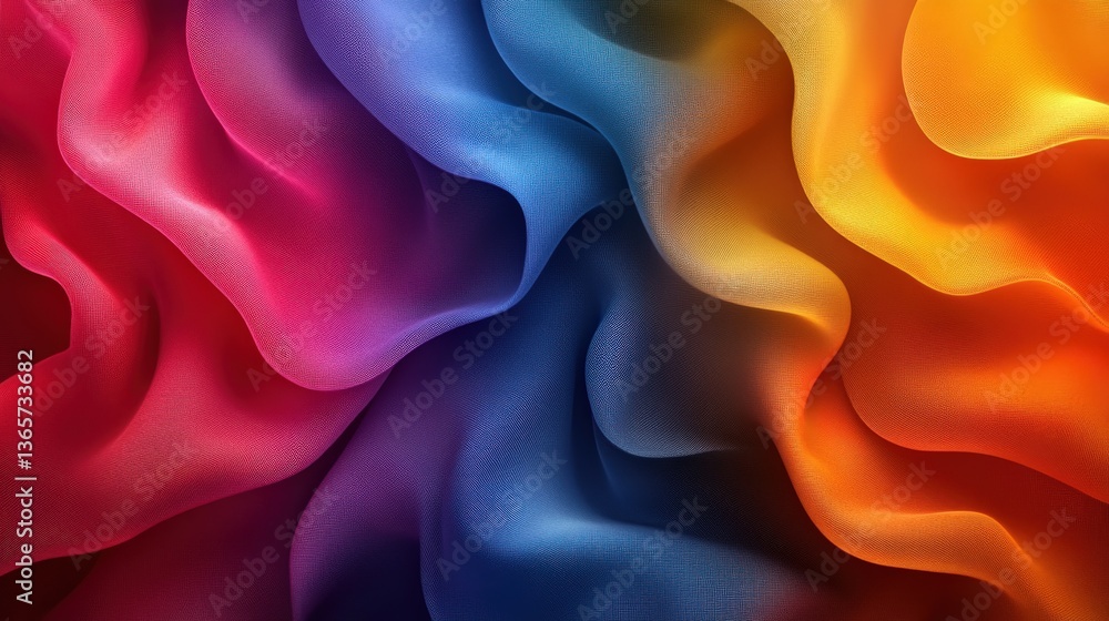Obraz premium Colorful Smooth Wave Fabric Texture for Abstract Background Designs