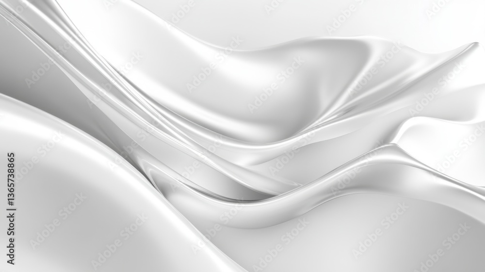Fototapeta premium Soft Flowing White Satin Fabric