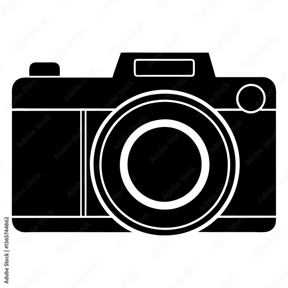 vector camera icon, camera silhouette on white background vector camera icon, camera silhouette on white background