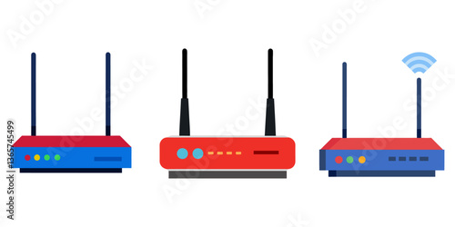 wi fi router,  Visual representation of a router's vector