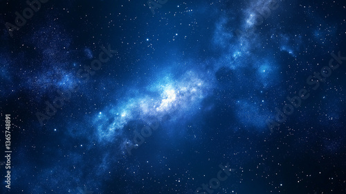 blue galaxy from in the space