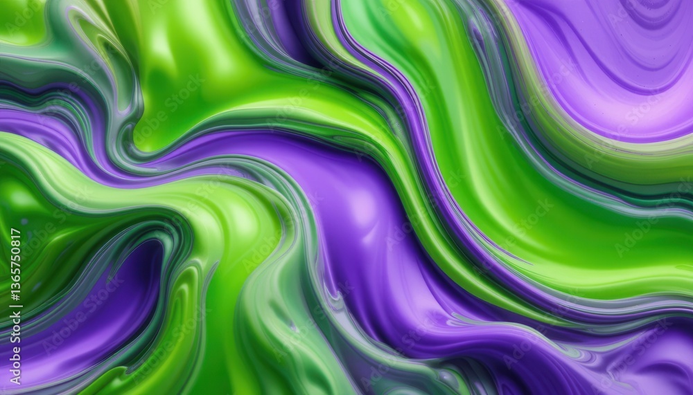 Obraz premium Fluid abstract art studio digital artwork creative space close-up vibrant colors