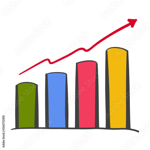 business graph with arrow