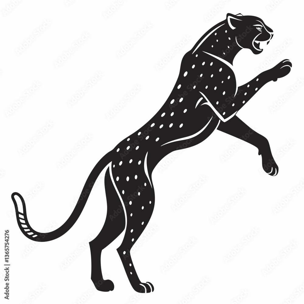 Obraz premium cheetah black silhouette vector