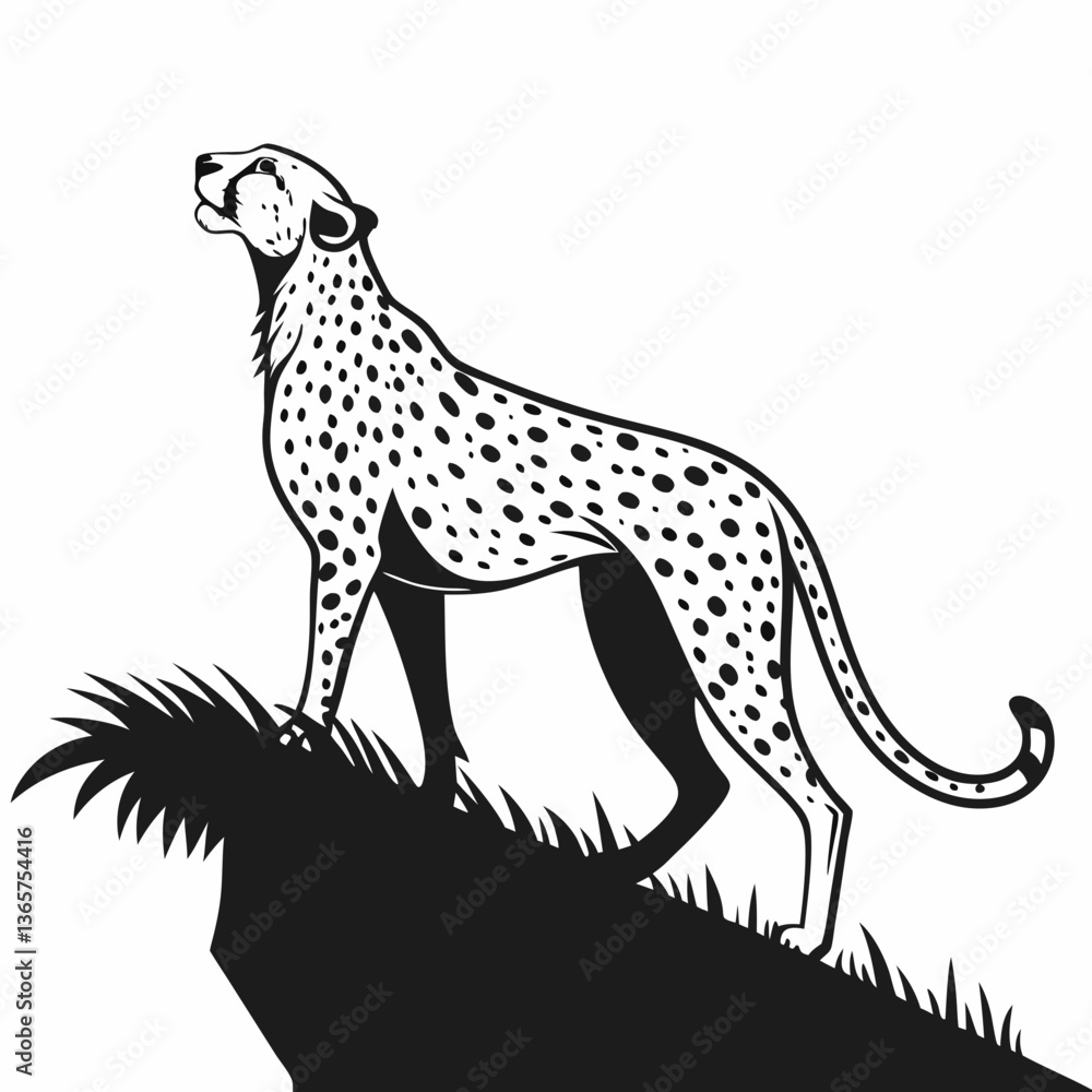 Fototapeta premium cheetah black silhouette vector