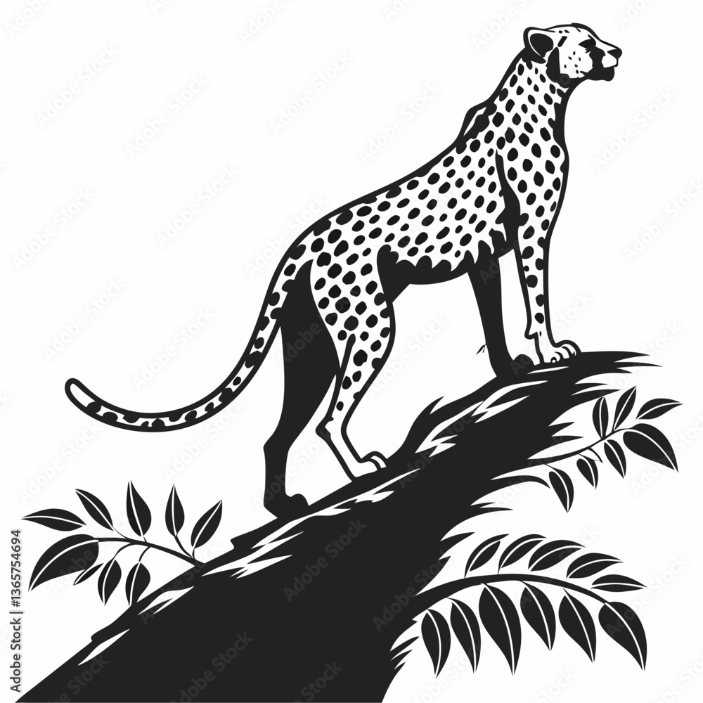 Fototapeta premium cheetah black silhouette vector