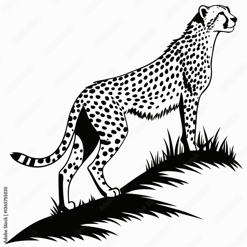 Fototapeta premium cheetah black silhouette vector