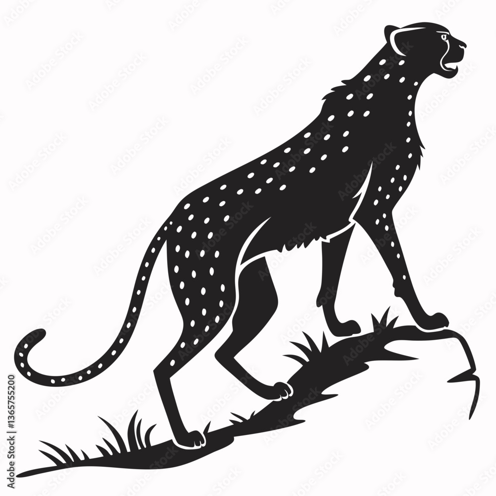 Fototapeta premium cheetah black silhouette vector