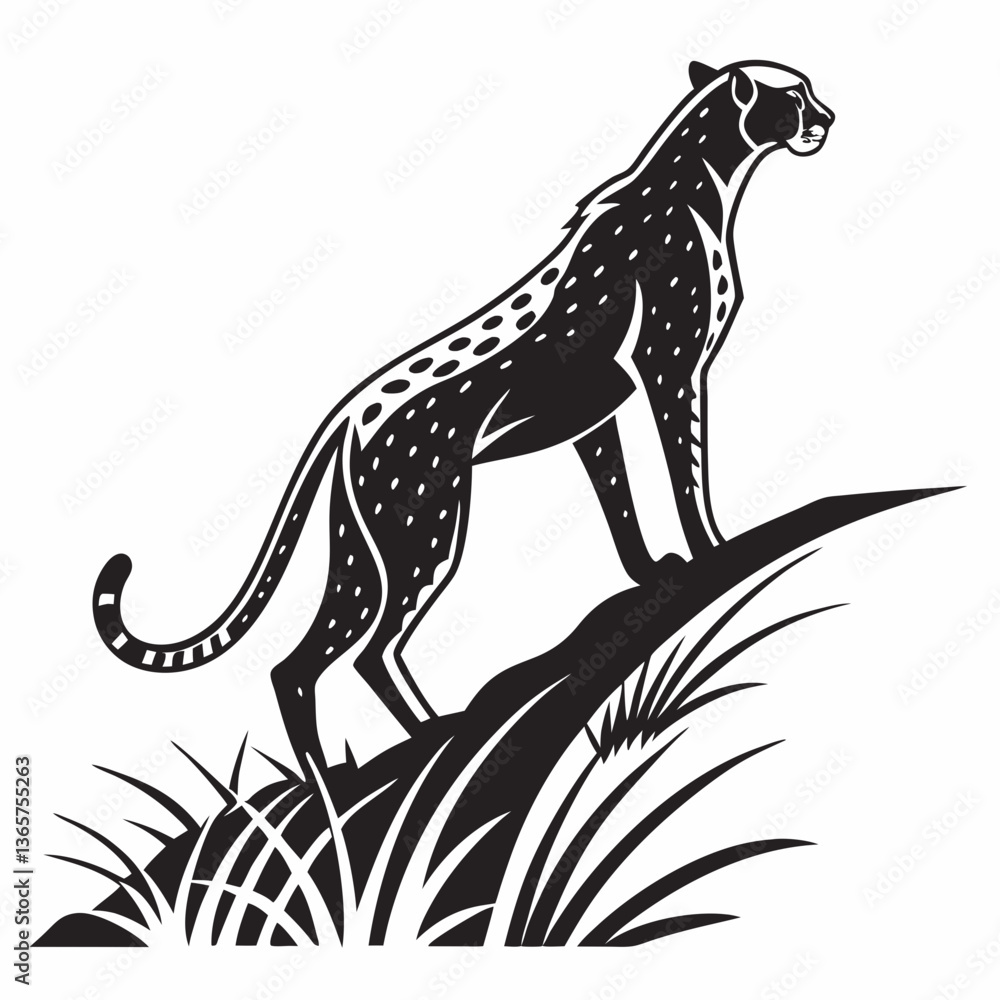Fototapeta premium cheetah black silhouette vector