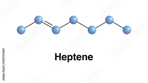 Heptene Higher Olefin. Alkene Formula C7H14. Vector Industrial Print