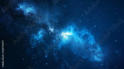 blue galaxy from in the space