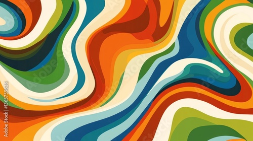 Abstract vibrant fluid wavy colorful background.