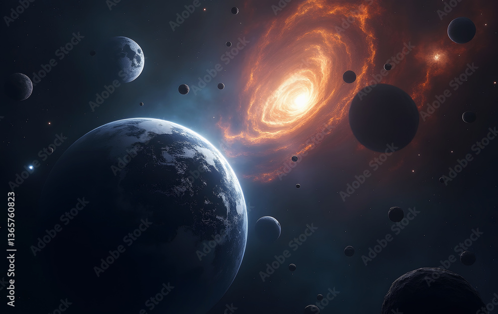 Naklejka premium planet in space