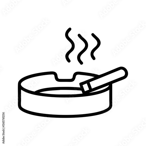 Ashtray with Cigarette Smoke Rising  