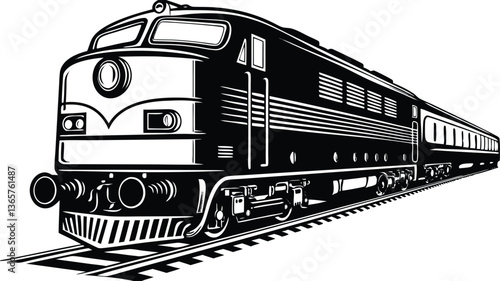 rail vintage illustration vector design