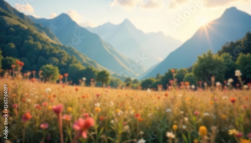 Abstract blurred natural landscape, soft focus, water, landscape