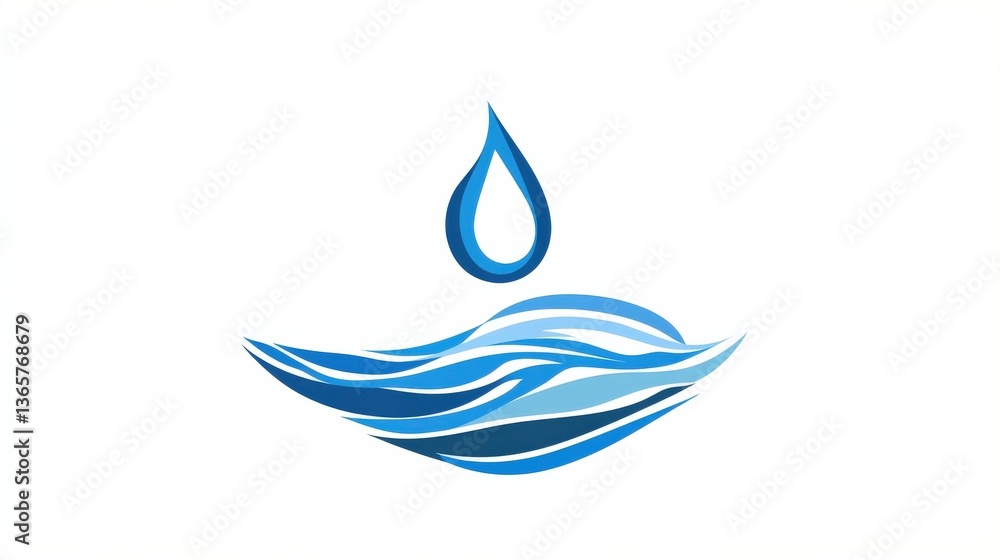A water droplet graphic with ripples symbolizing renewal, A water droplet graphic with ripples symbolizing renewal,