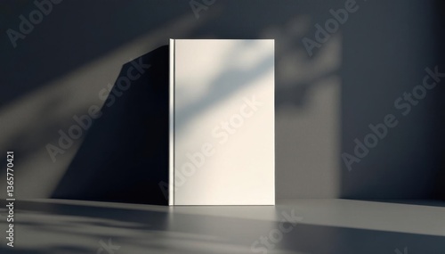 Book cover mockup with soft shadows in a dark room, texture, illustration, design element