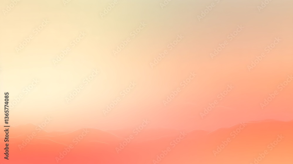 Fototapeta premium Abstract Pastel Landscape with Soft Hills and Gradient Sky
