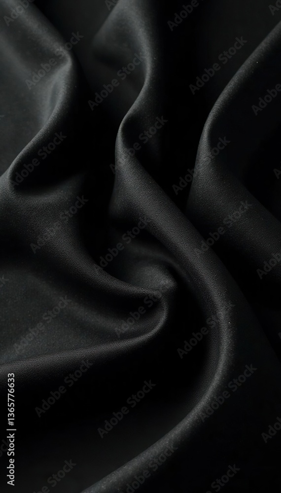 Obraz premium Soft, black fabric with intricate texture pattern, pattern, design