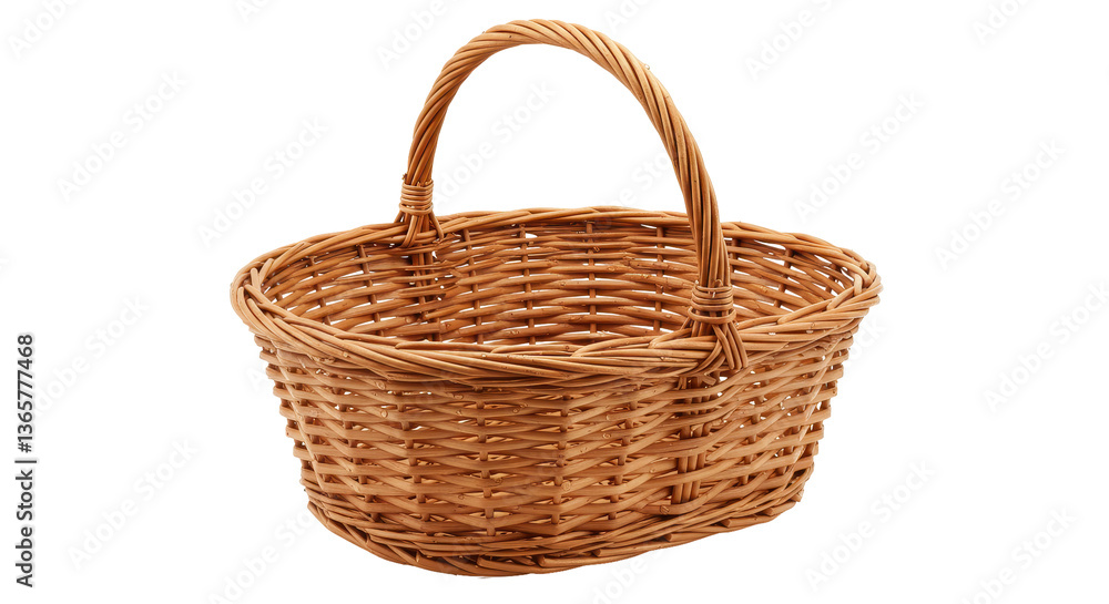 Isolated Empty Wicker Basket Isolated Empty Wicker Basket