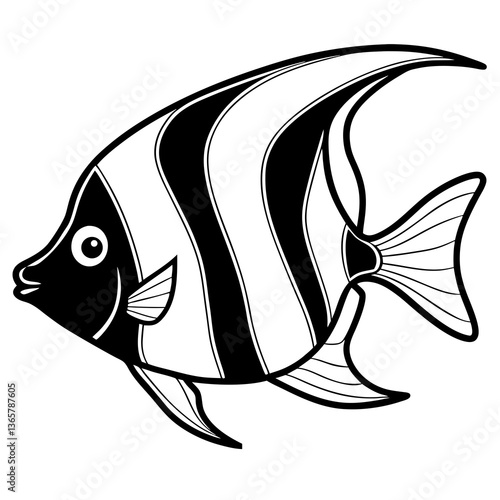  High-quality angelfish vector illustration, perfect for digital designs, prints, and branding.