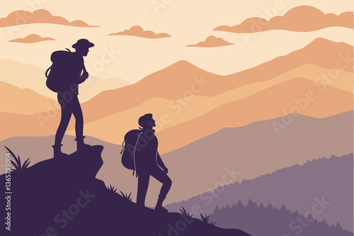 silhouette of a man walking in the mountains
