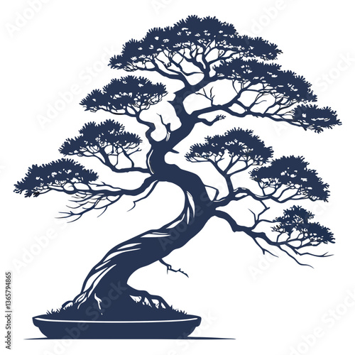 Wallpaper Mural bonsai tree silhouette Torontodigital.ca