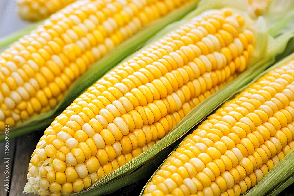 Fresh Corn on the Cob Close-up Fresh Corn on the Cob Close-up