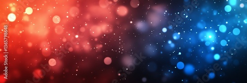 Abstract Bokeh Lights Background with Red and Blue Gradient Effect