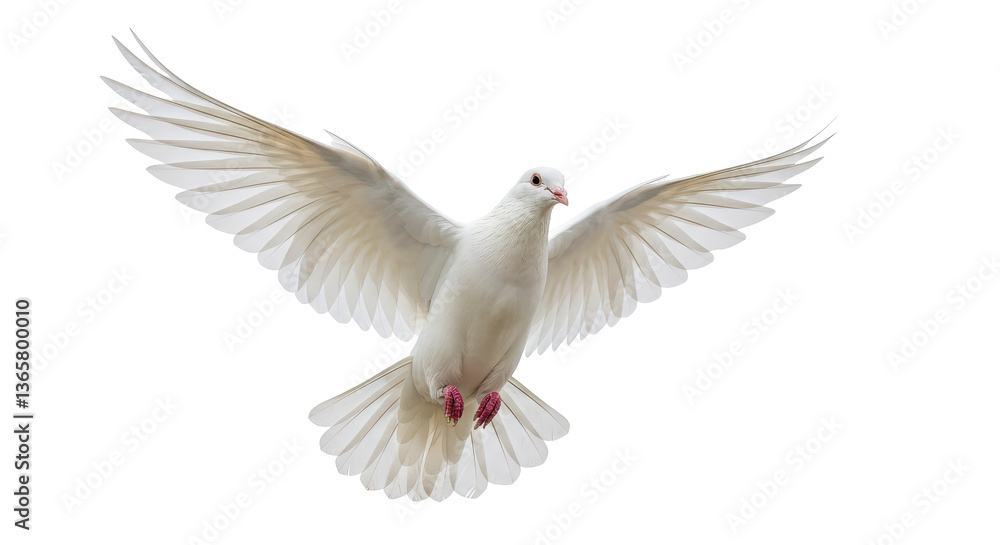 Isolated Dove with Open Wings