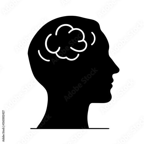Vector icon of a blue and white brain silhouette representing cognitive accessibility