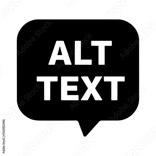 'ALT TEXT' speech bubble vector icon in yellow and black representing image accessibility