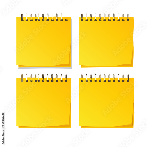 Obraz na płótnie set of yellow sticky notes vector icon design w salonie