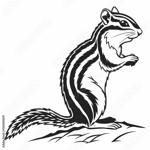Wallpaper Mural chipmunk silhouette black vector Torontodigital.ca