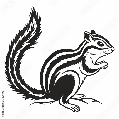 Wallpaper Mural chipmunk silhouette black vector Torontodigital.ca