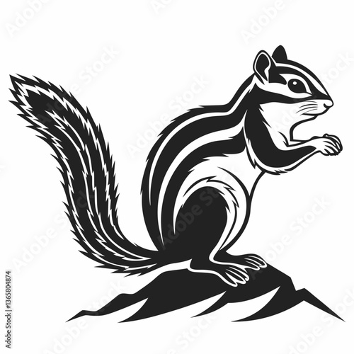 Wallpaper Mural chipmunk silhouette black vector Torontodigital.ca