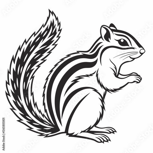 Wallpaper Mural chipmunk silhouette black vector Torontodigital.ca