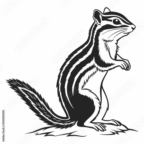 Wallpaper Mural chipmunk silhouette black vector Torontodigital.ca