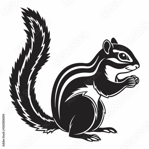 Wallpaper Mural chipmunk silhouette black vector Torontodigital.ca