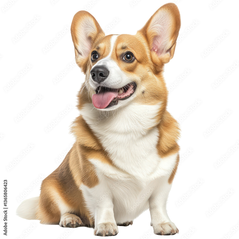Happy Cardigan Welsh Corgi Sitting Against transparent background Happy Cardigan Welsh Corgi Sitting Against transparent background